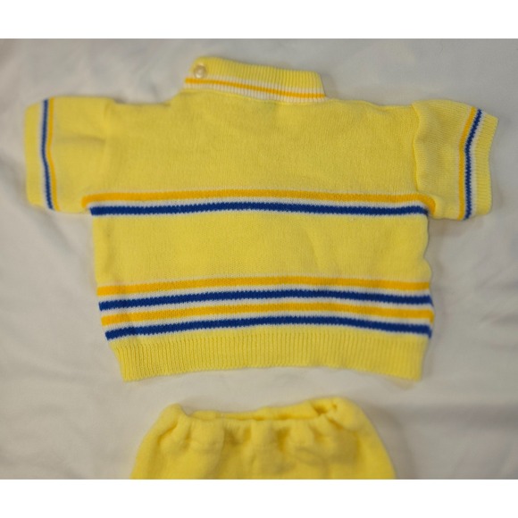 Vintage Baby Knitted Sweater Bootie Shorts Woolworth's 1960s Yellow Acrylic 6M - Picture 11 of 15